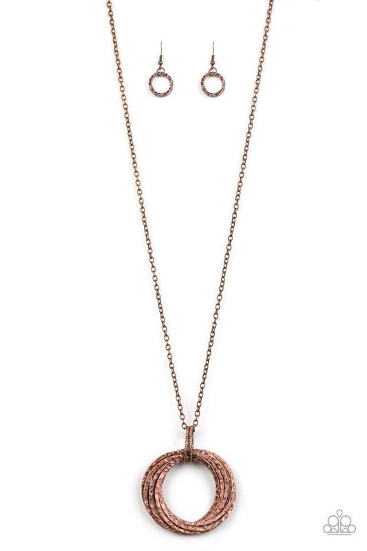 Paparazzi Metal Marathon Copper Long Necklace