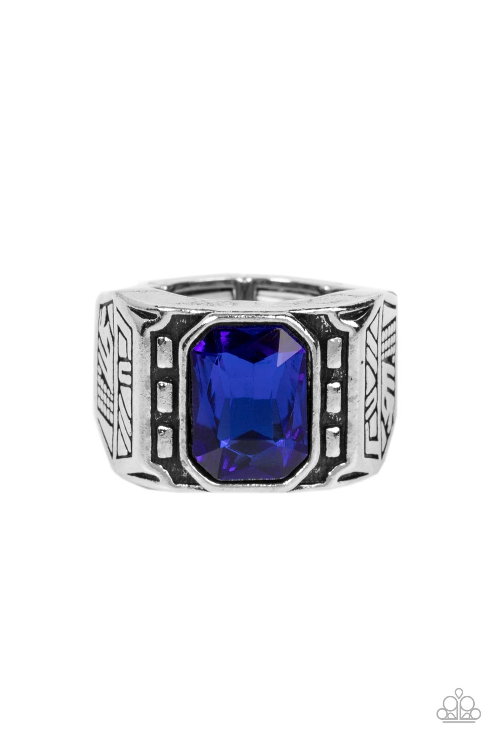 Paparazzi Metro Magnate Blue Men's Ring - P4MN-URBL-008XX