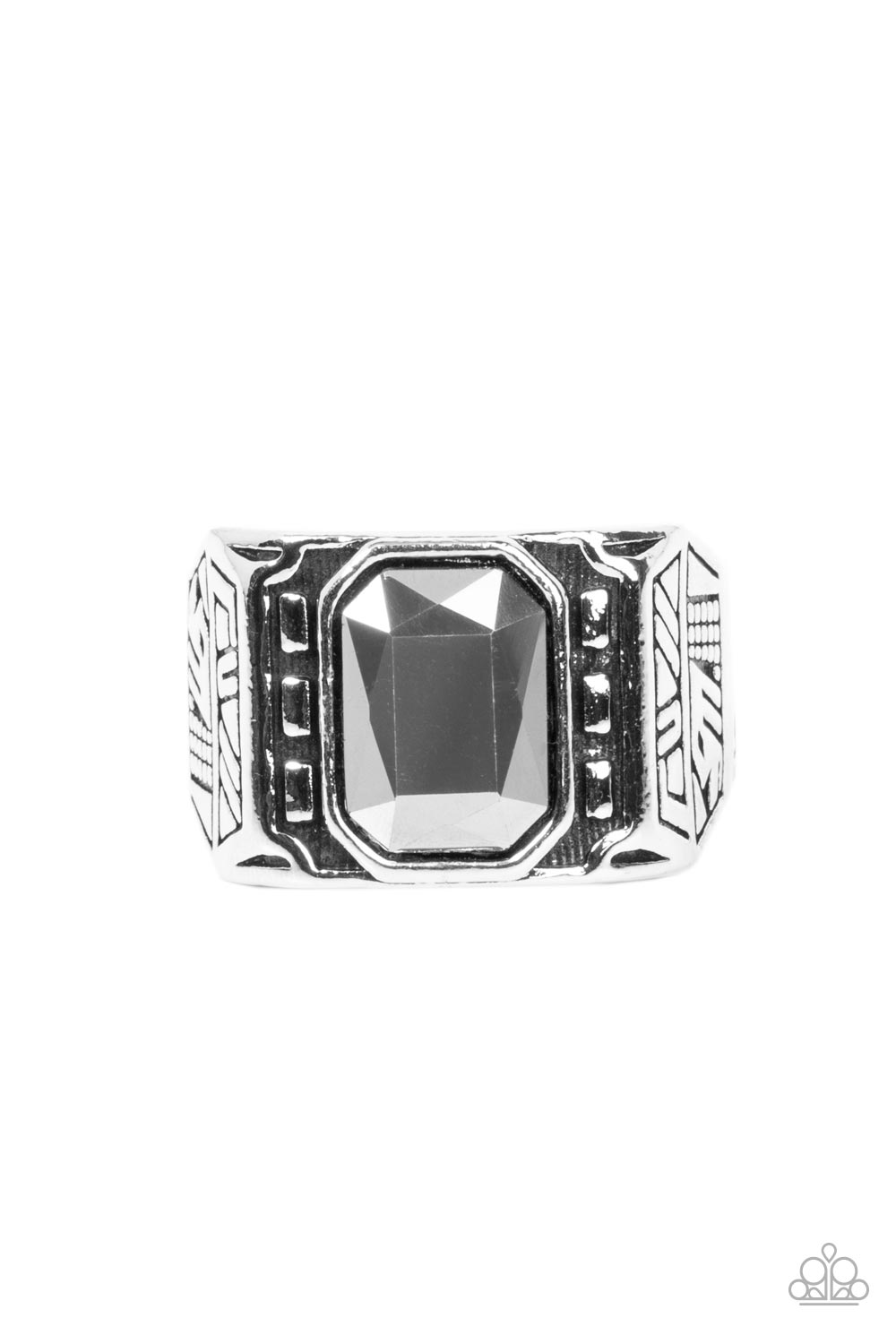 Paparazzi Metro Magnate Silver Men's Ring - P4MN-URSV-054XX