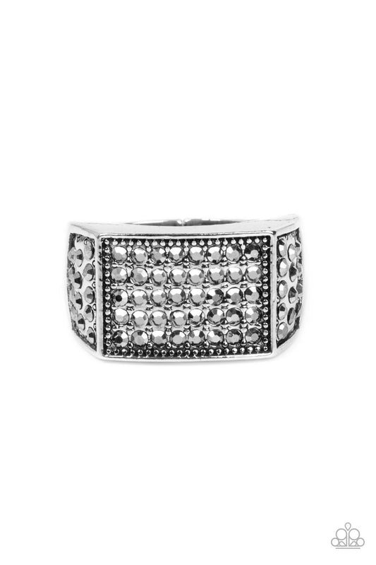 Paparazzi Metro Merger Silver Men's Ring - P4MN-URSV-055XX