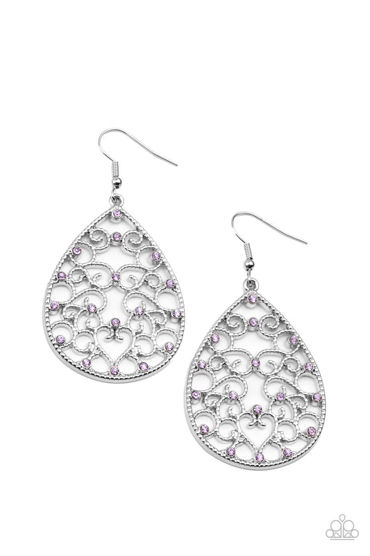 Paparazzi Midnight Carriage Purple Fishhook Earrings - P5WH-PRXX-225XX