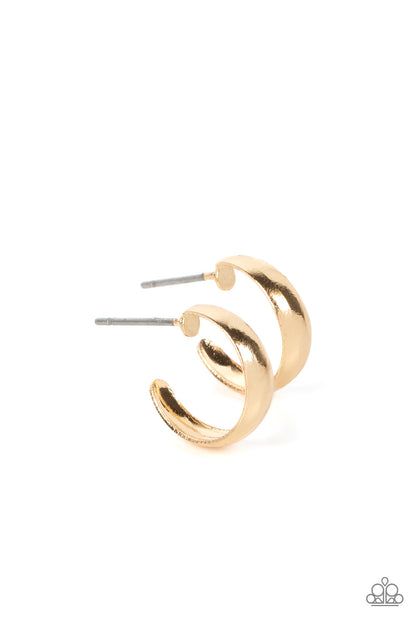 Paparazzi Mini Magic Gold Post Hoop Earrings - P5HO-GDXX-272XX