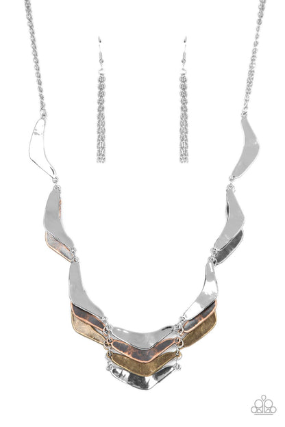 Paparazzi Mixed Metal Mecca Silver Short Necklace - P2SE-SVXX-159XX
