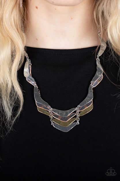 Paparazzi Mixed Metal Mecca Silver Short Necklace - P2SE-SVXX-159XX