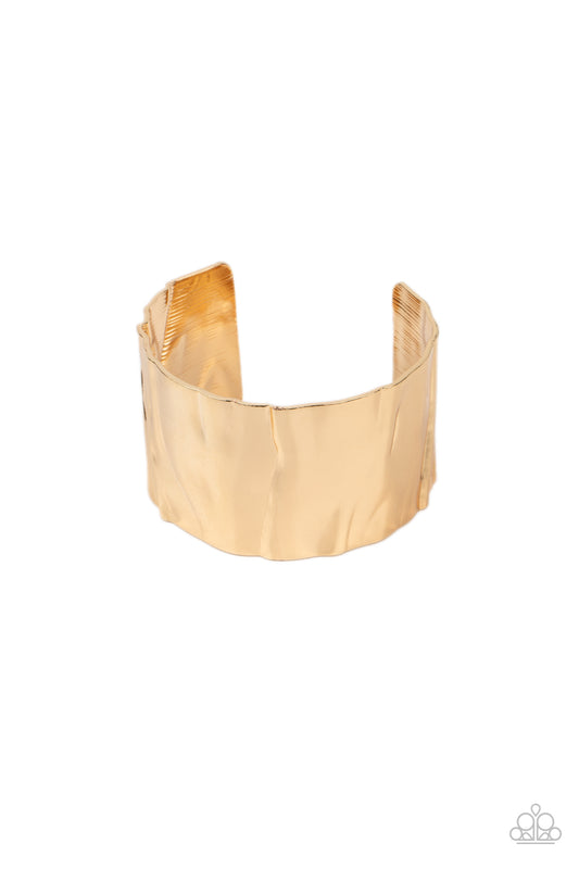 Paparazzi Modern Metallurgy Gold Cuff Bracelet - P9SE-GDXX-056XX