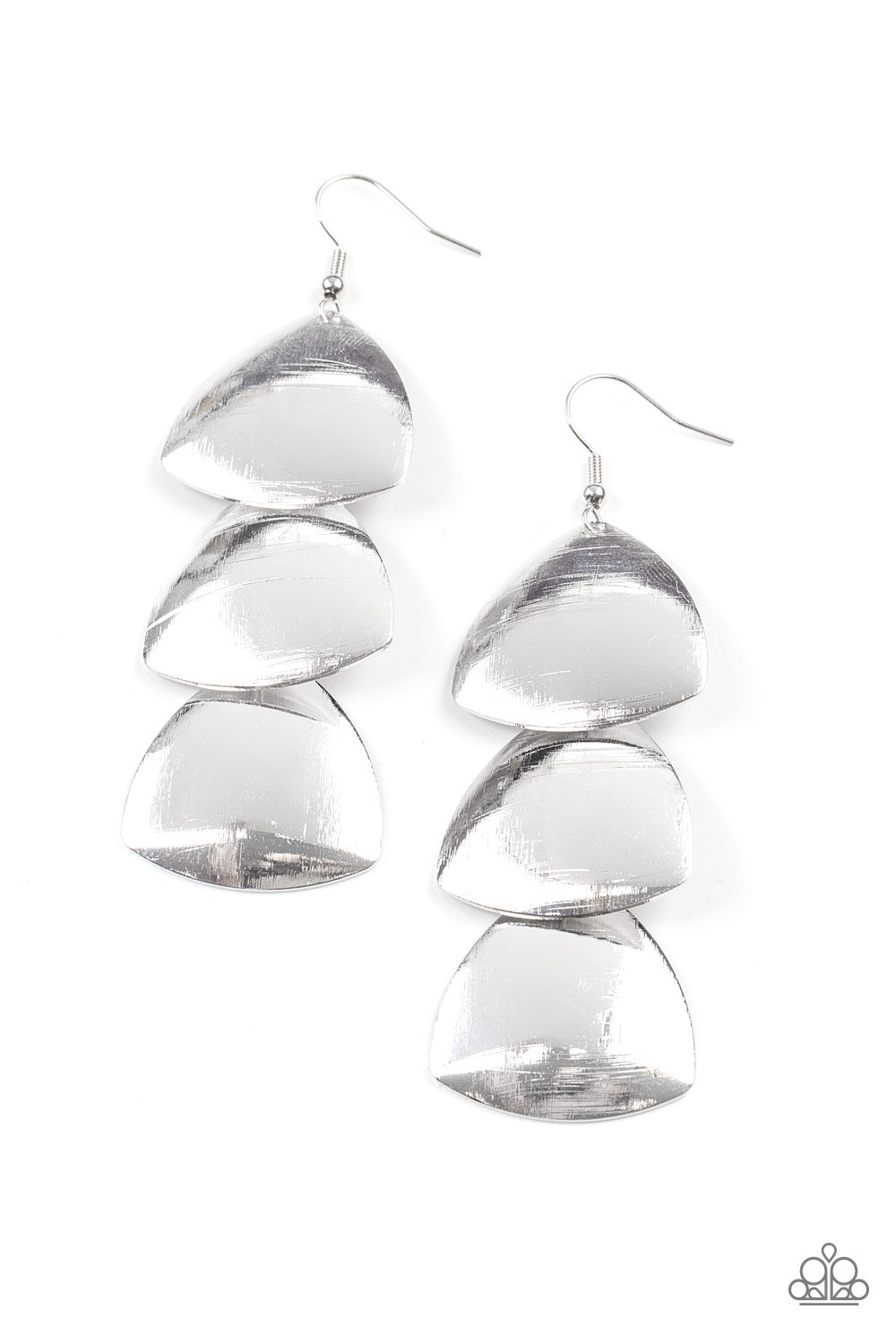 Paparazzi Modishly Metallic Silver Fishhook Earrings - P5ED-SVXX-151XX