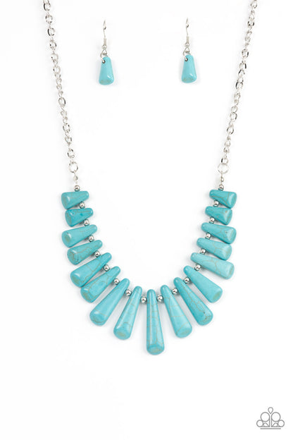 Paparazzi Mojave Empress Blue Short Necklace - P2SE-BLXX-486XX