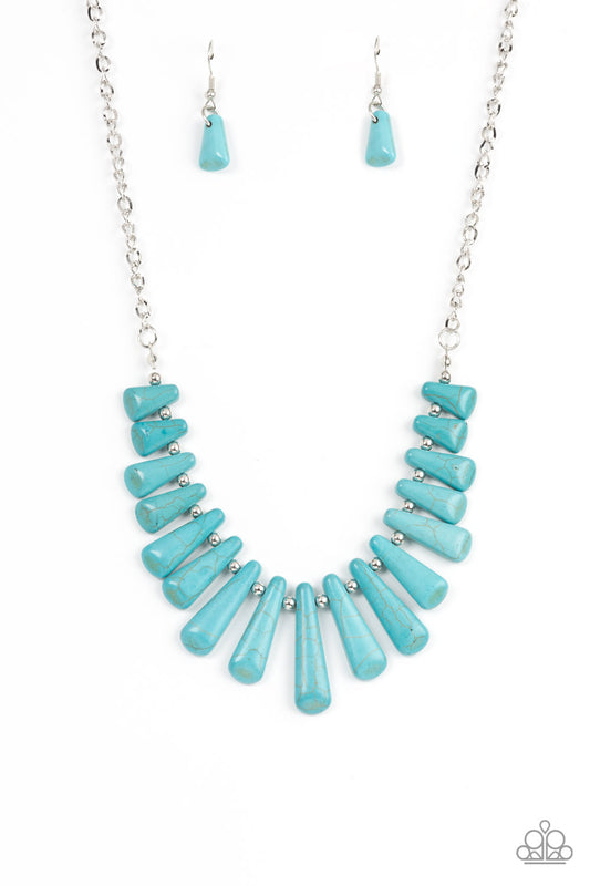 Paparazzi Mojave Empress Blue Short Necklace - P2SE-BLXX-486XX