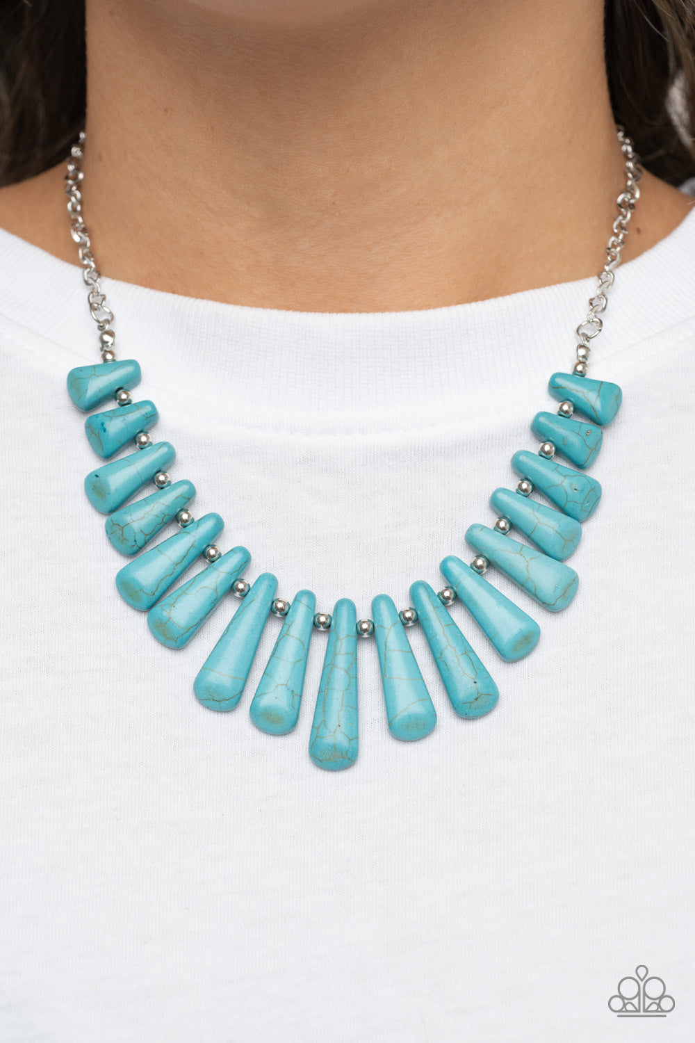 Paparazzi Mojave Empress Blue Short Necklace - P2SE-BLXX-486XX