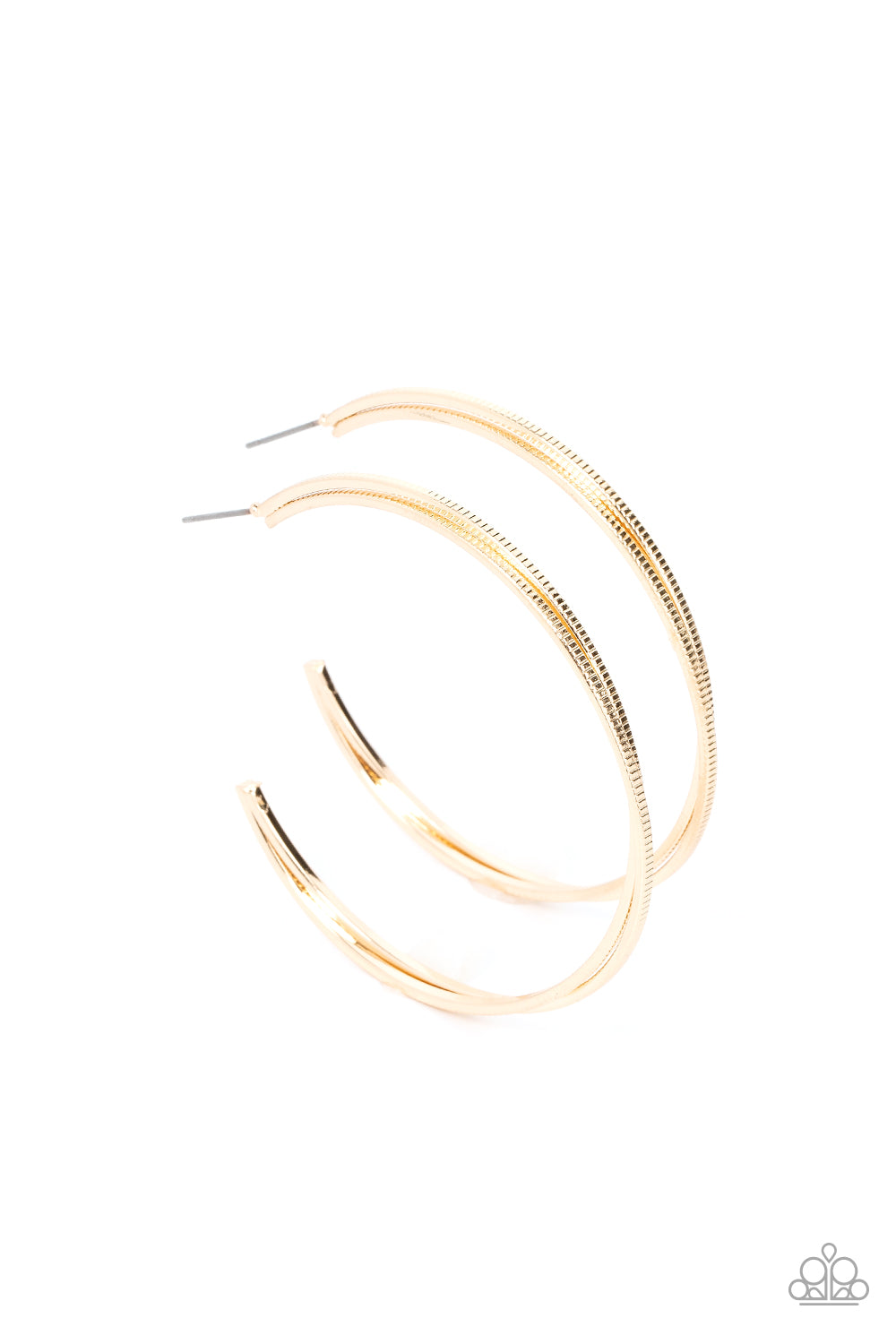 Paparazzi Monochromatic Curves Gold Post Hoop Earrings - P5HO-GDXX-226XX