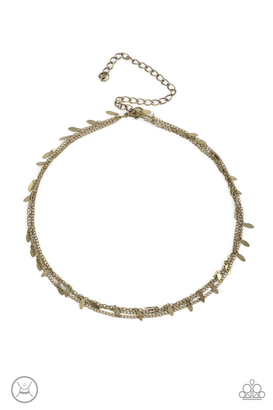 Paparazzi Monochromatic Magic Brass Choker Necklace - P2CH-BRXX-023XX