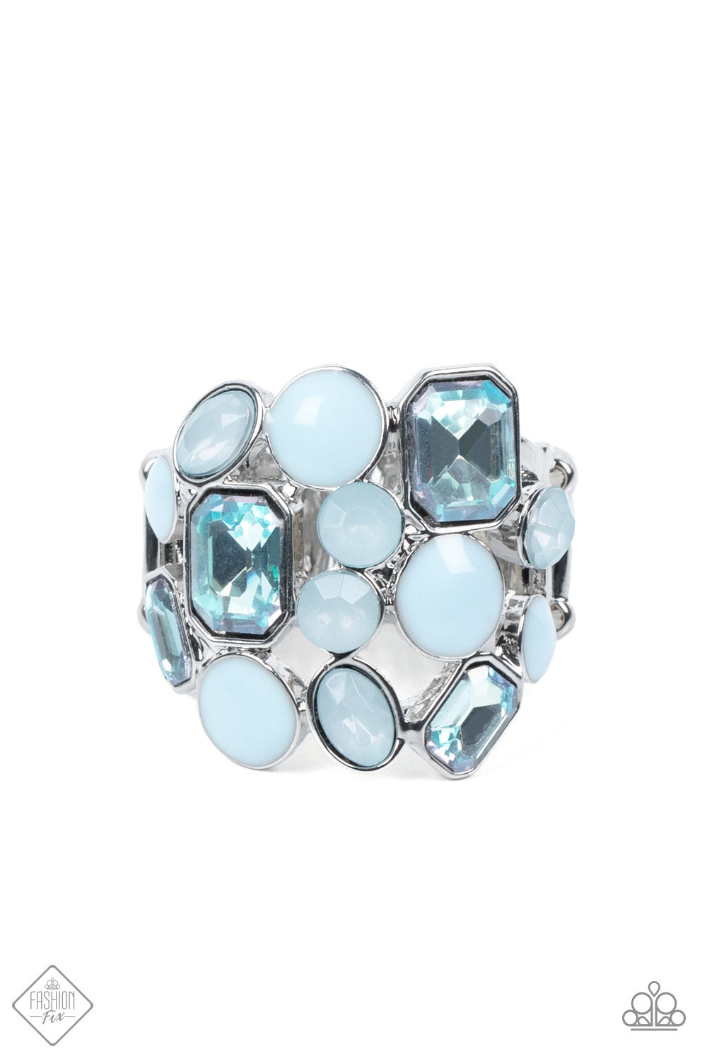 Paparazzi Multichromatic Meditation Blue Ring - Fashion Fix Glimpses of Malibu May 2022