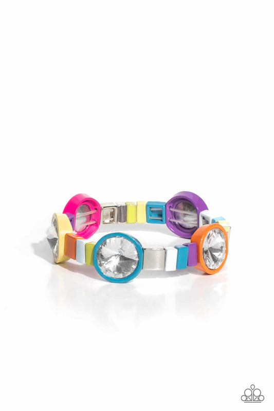 Paparazzi Multicolored Madness Multi Stretch Bracelet Life of the Party March 2023 - P9ST-MTXX-038XX