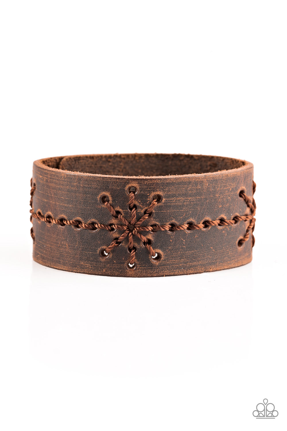 Paparazzi Nautical Nature Brown Single Wrap Snap Bracelet - P9UR-BNXX-296XX