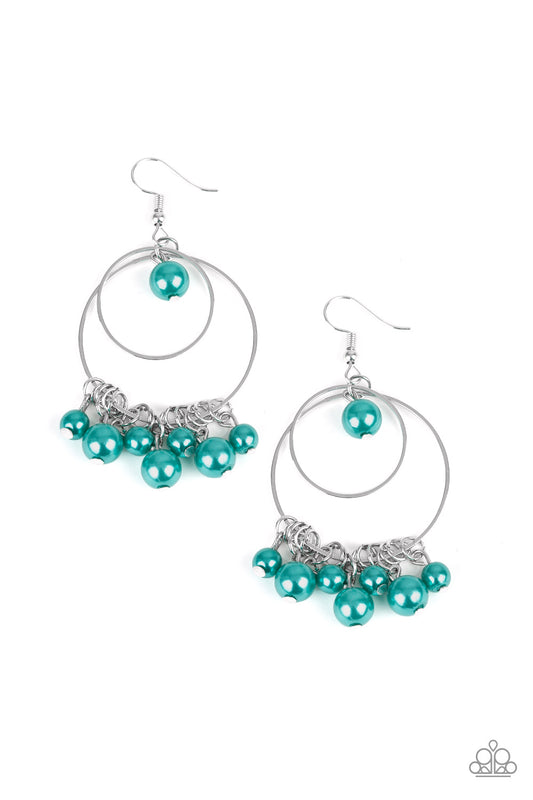 Paparazzi New York Attraction Green Fishhook Earrings - P5RE-GRXX-097XX