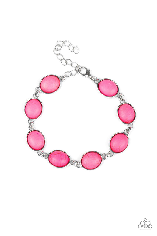 Paparazzi Nice Stonework Pink Stone Clasp Bracelet - P9BA-PKXX-030XX