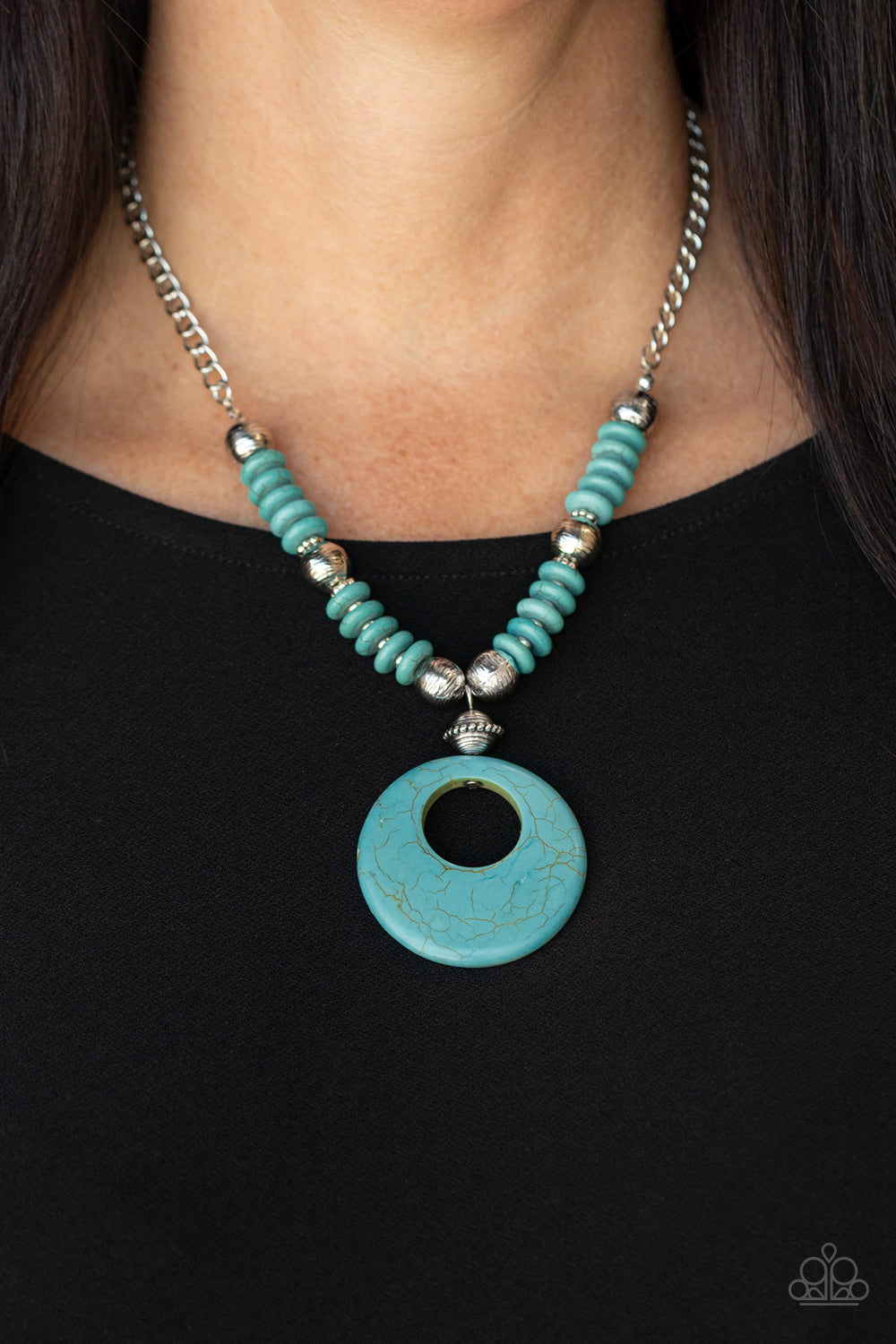 Paparazzi Oasis Goddess Blue Short Necklace - Convention Release 2021 - P2SE-BLXX-449XX