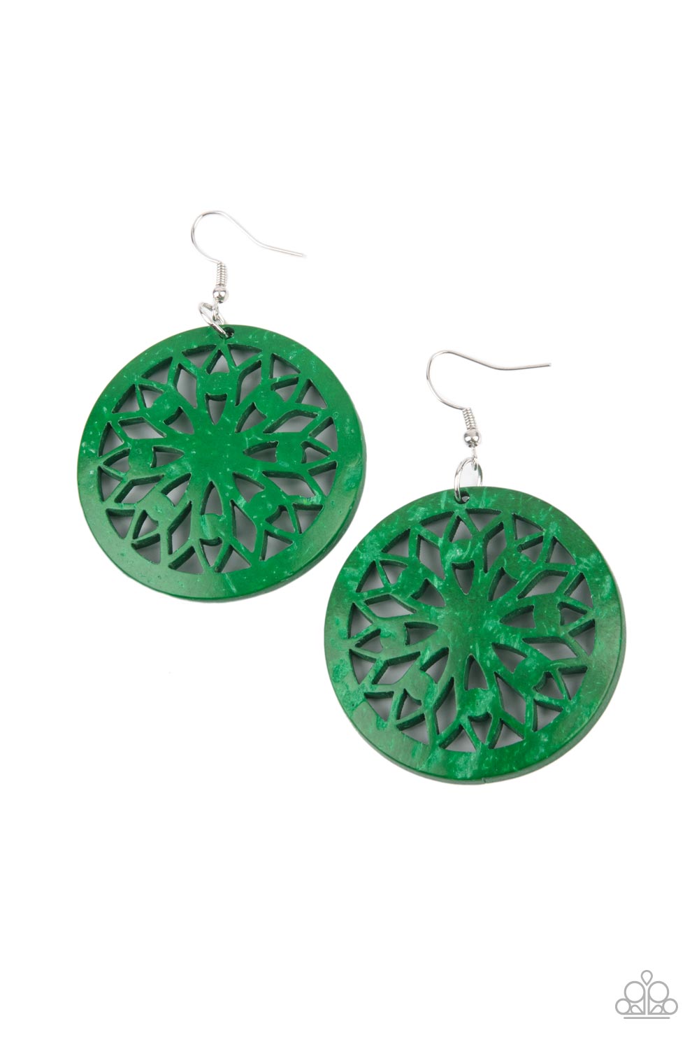 Paparazzi Ocean Canopy Green Fishhook Earrings - P5SE-GRXX-129XX