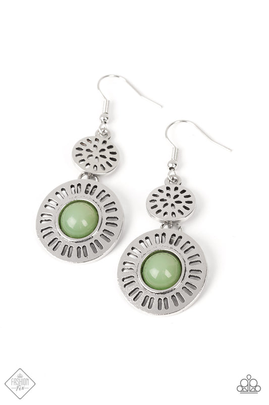 Paparazzi Ocean Orchard Green Fishhook Earrings  - Fashion Fix Glimpses of Malibu March 2022