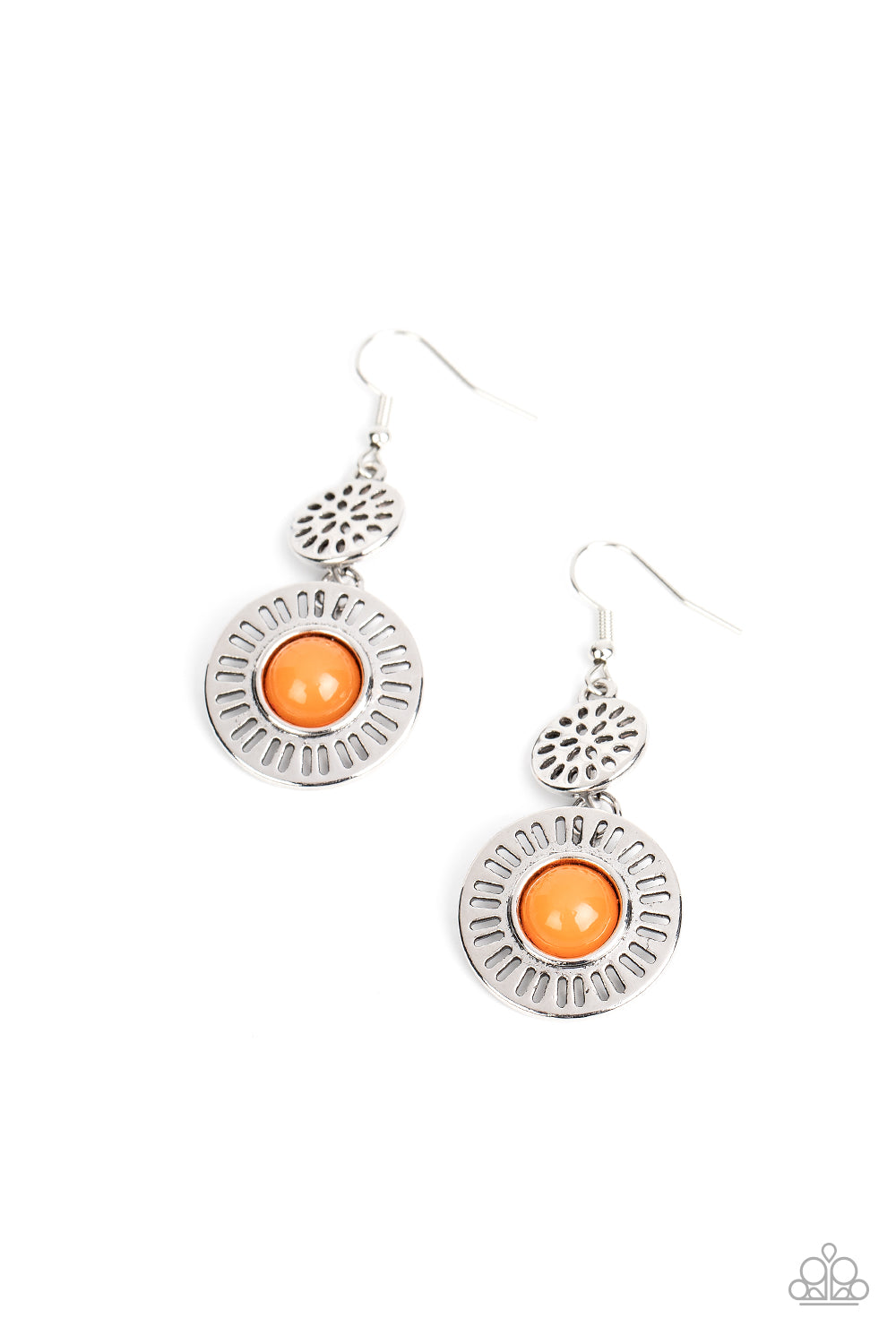 Paparazzi Ocean Orchard Orange Fishhook Earrings - P5ST-OGXX-024XX
