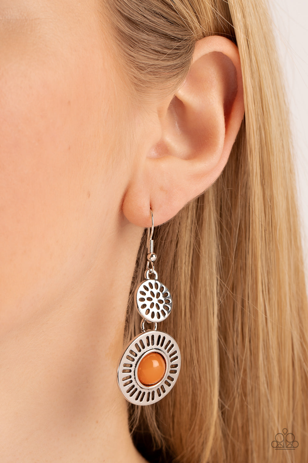 Paparazzi Ocean Orchard Orange Fishhook Earrings - P5ST-OGXX-024XX