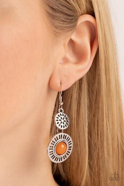 Paparazzi Ocean Orchard Orange Fishhook Earrings - P5ST-OGXX-024XX