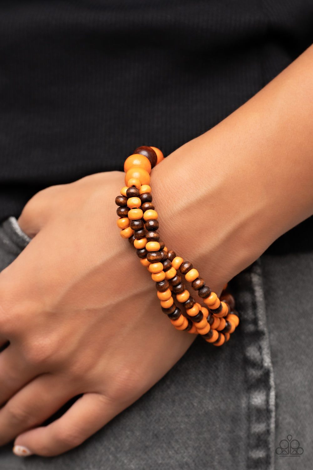 Paparazzi Oceania Oasis Orange Stretch Bracelet - P9SE-OGXX-179XX