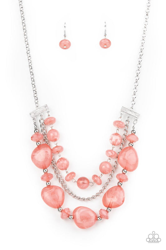 Paparazzi Oceanside Service Pink Short Necklace - P2ST-PKXX-113XX