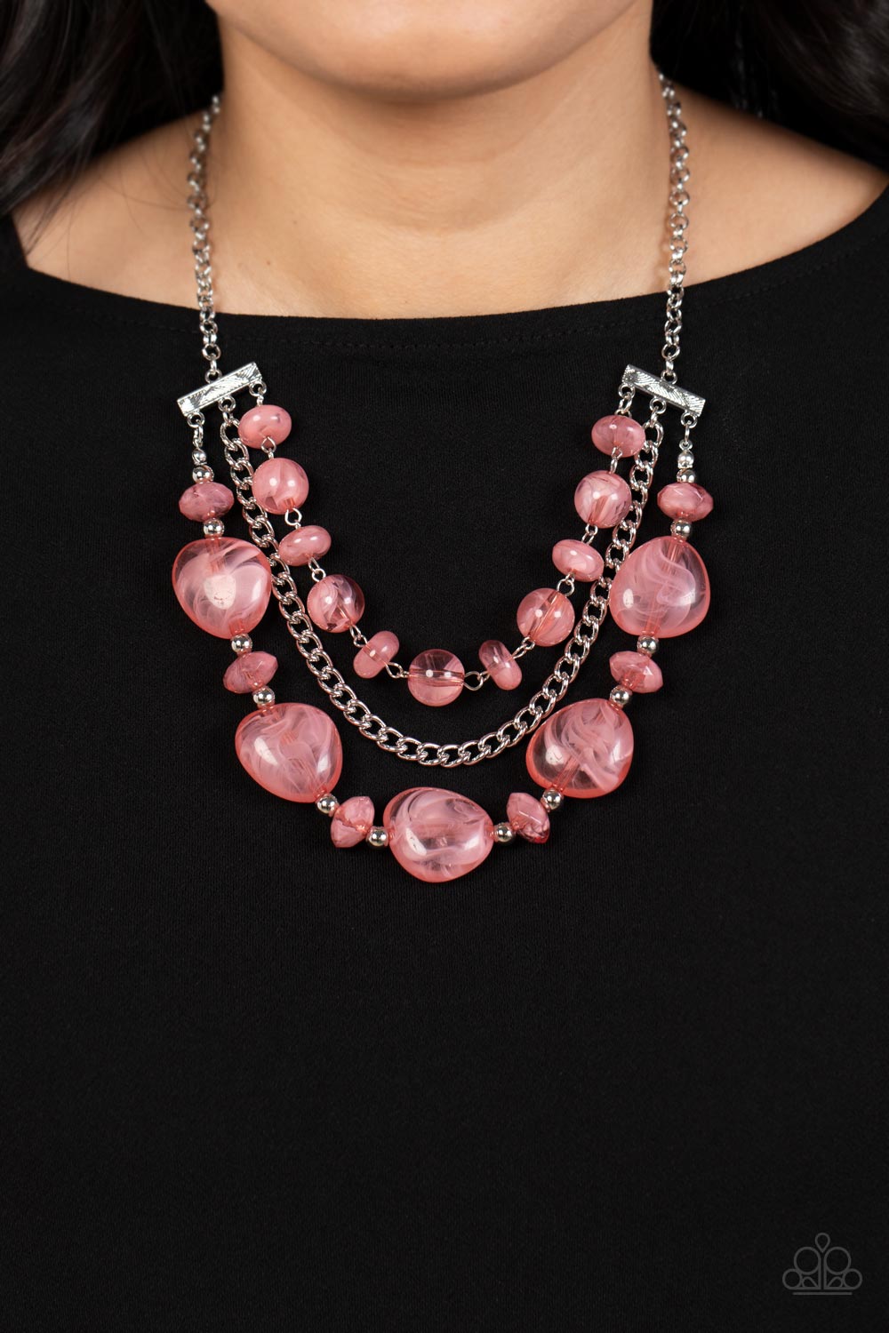 Paparazzi Oceanside Service Pink Short Necklace - P2ST-PKXX-113XX