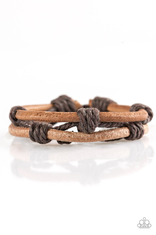 Paparazzi Off The Beaten Path Brown Sliding Knot Bracelet - P9UR-BNXX-270XX