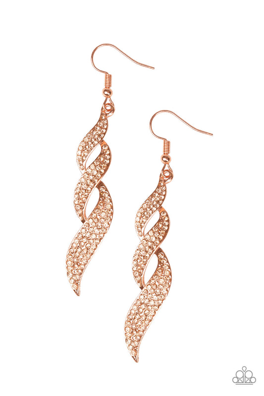 Paparazzi On Fire Copper Fishhook Earrings