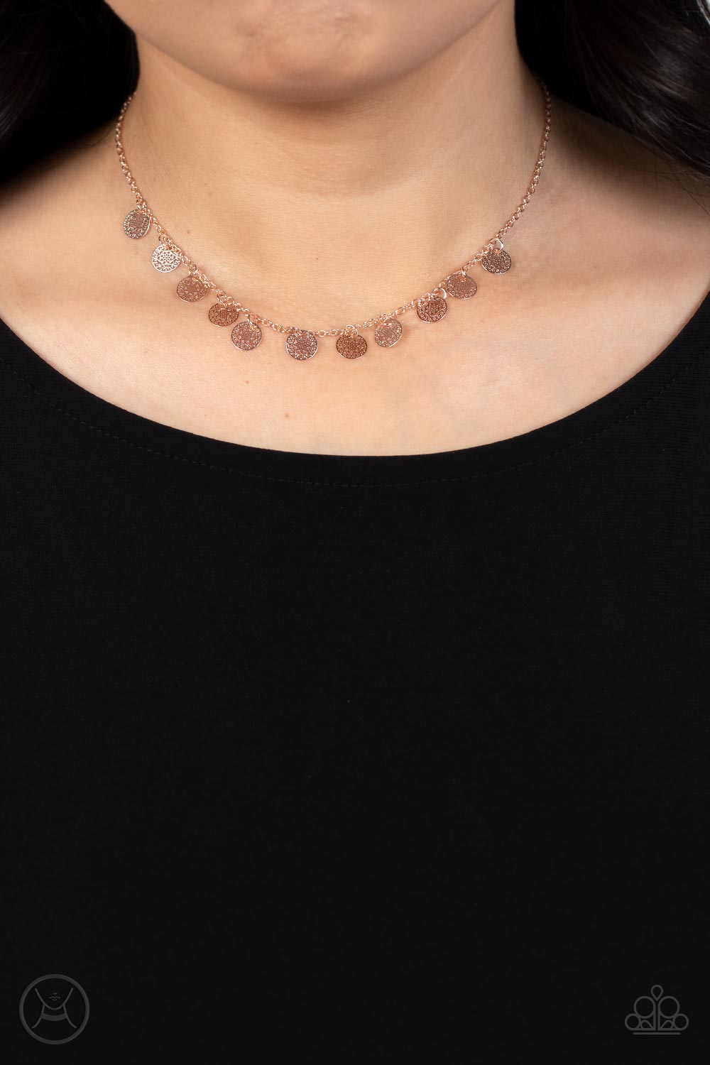 Paparazzi On My CHIME Rose Gold Choker Necklace - P2CH-GDRS-081XX