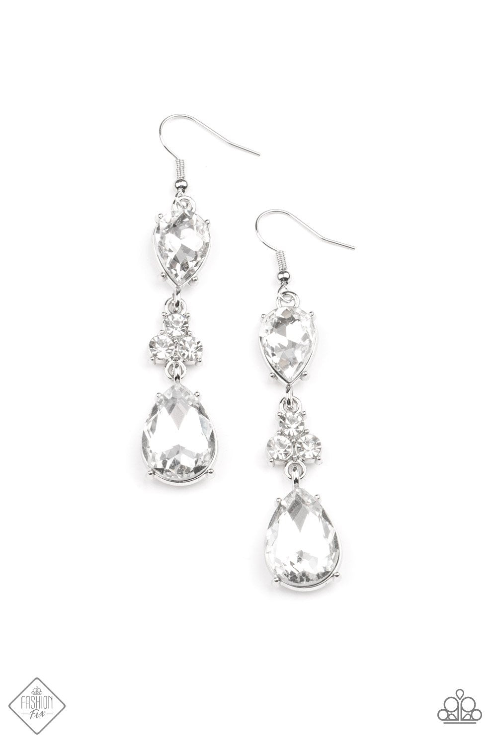 Paparazzi Once Upon a Twinkle White Fishhook Earrings - Fashion Fix Fiercely 5th Avenue May 2021