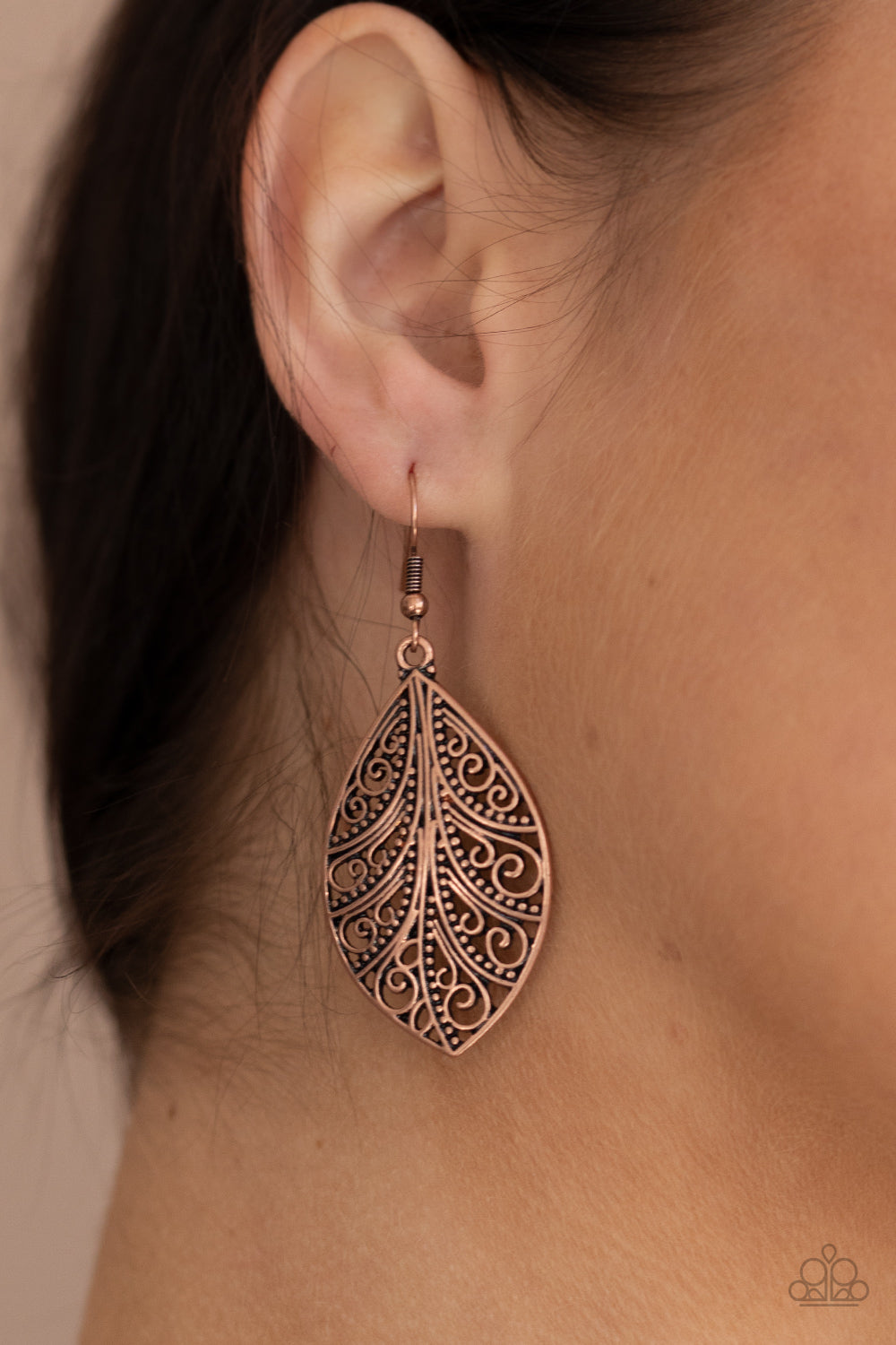 Paparazzi One Vine Day Copper Fishhook Earrings