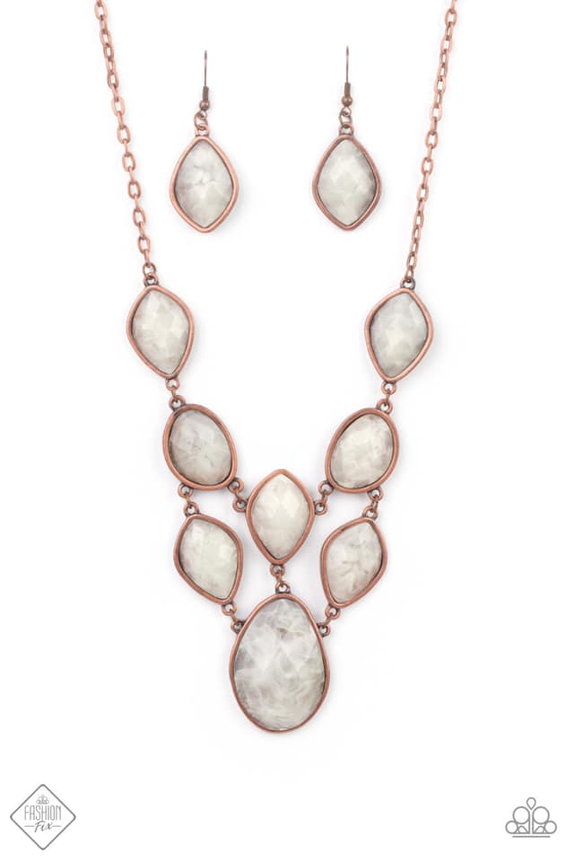 Paparazzi Opulently Oracle Copper Short Necklace - Fashion Fix Glimpses of Malibu January 2021