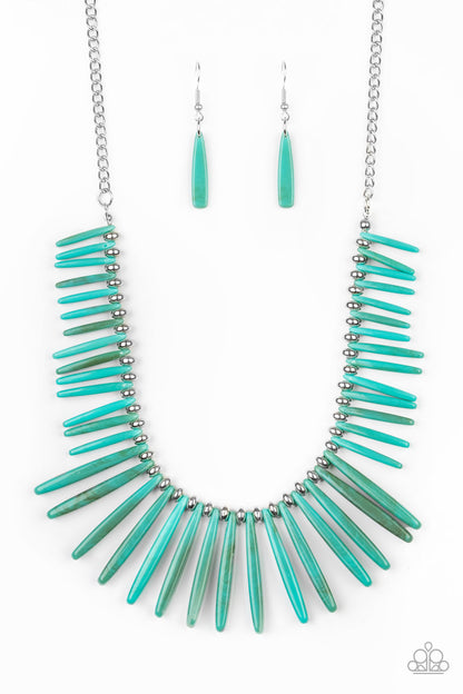 Paparazzi Out Of My Element Blue Acrylic Short Necklace - Life Of The Party Exclusive July 2020
