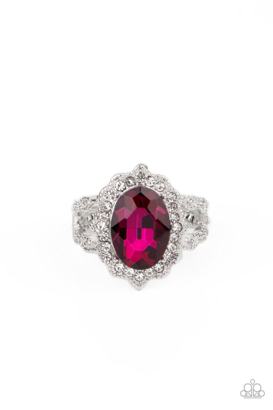 Paparazzi Oval Office Opulence Pink Ring - P4DA-PKXX-070XX