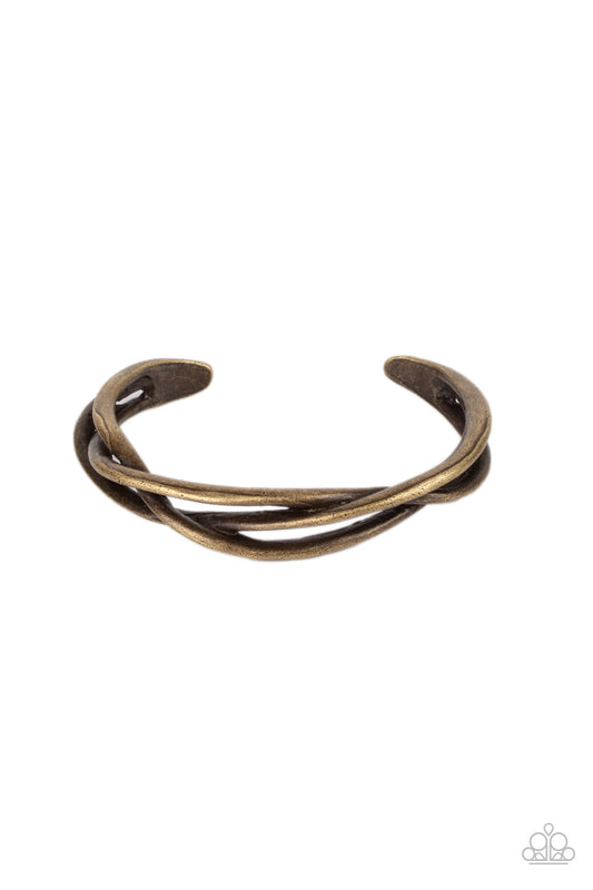 Paparazzi PLAIT Tectonics Brass Cuff Bracelet - P9BA-BRXX-042XX