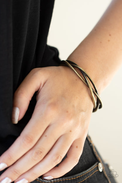 Paparazzi PLAIT Tectonics Brass Cuff Bracelet - P9BA-BRXX-042XX