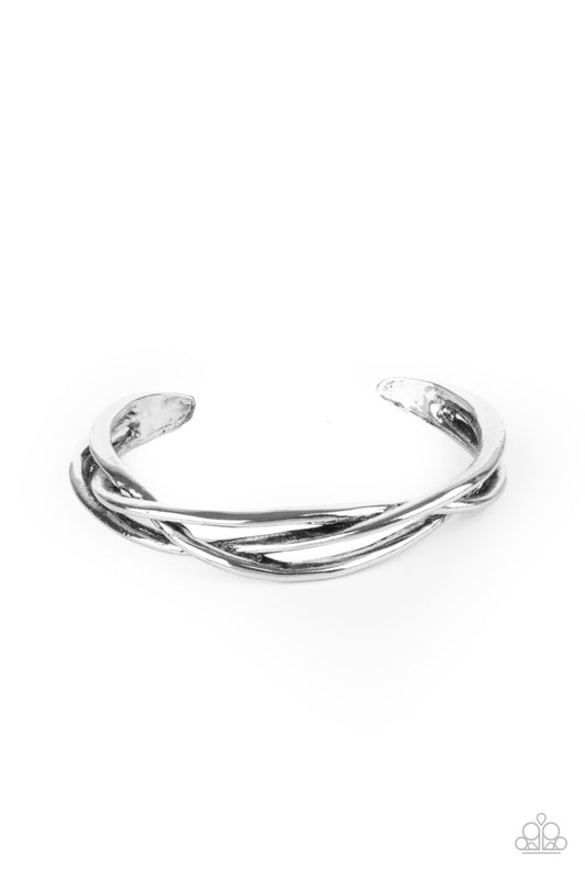 Paparazzi PLAIT Tectonics Silver Cuff Bracelet