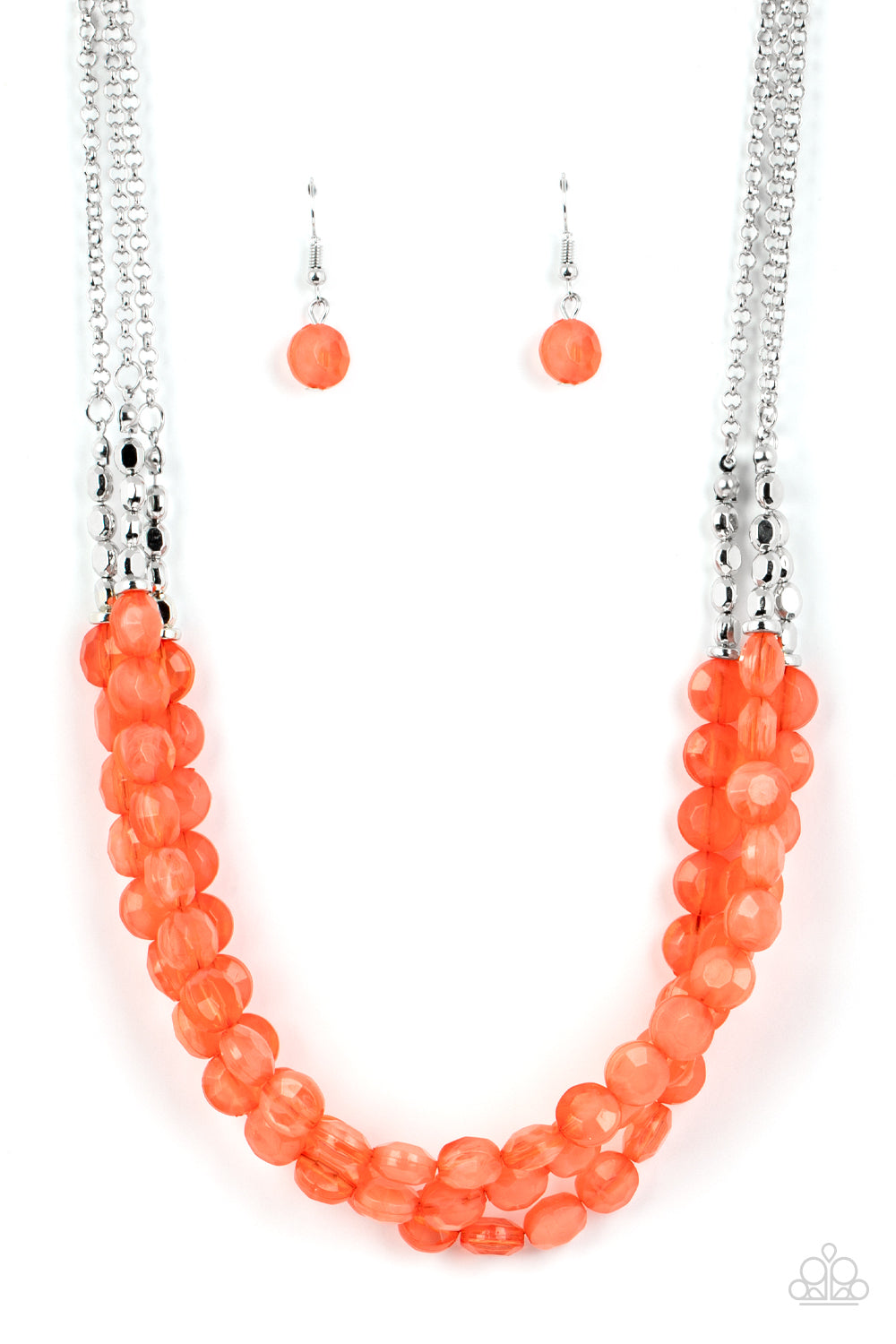 Paparazzi Pacific Picnic Orange Short Necklace - P2SE-OGXX-285GF