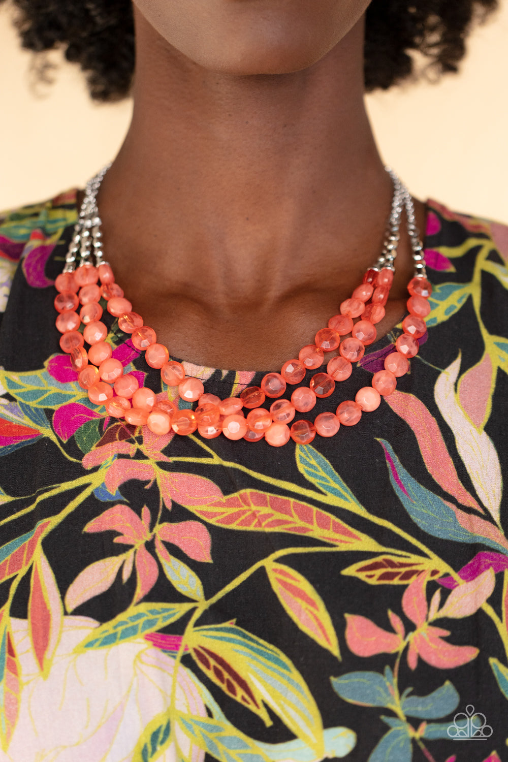 Paparazzi Pacific Picnic Orange Short Necklace - P2SE-OGXX-285GF