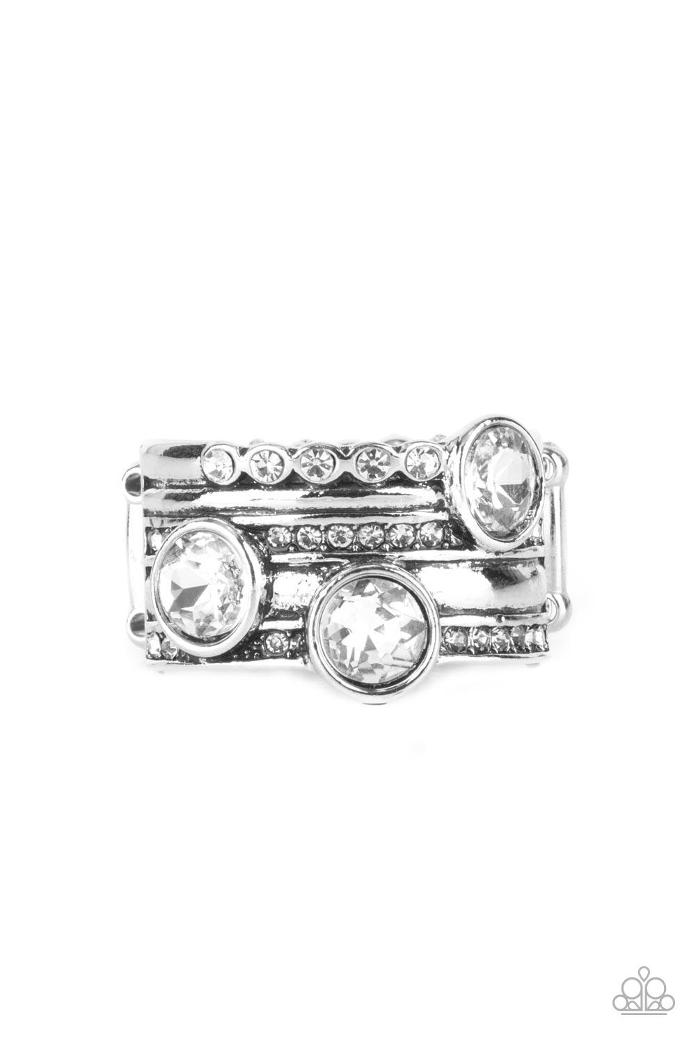 Paparazzi Pack It On White Ring - P4RE-WTXX-435XX