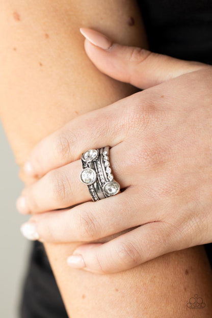 Paparazzi Pack It On White Ring - P4RE-WTXX-435XX