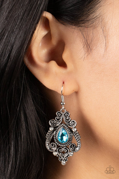 Paparazzi Palace Perfection Blue Fishhook Earrings - P5RE-BLXX-271XX