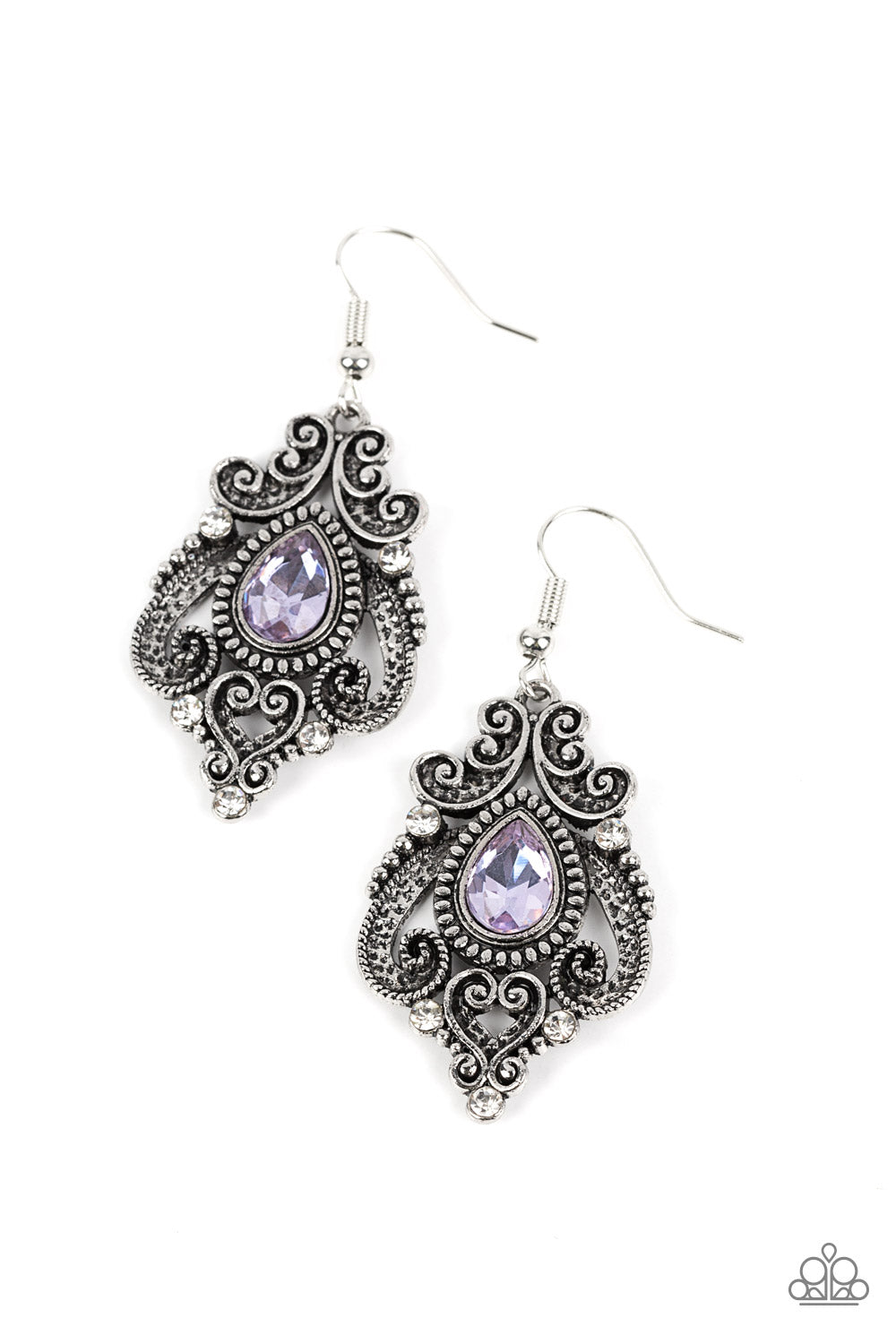 Paparazzi Palace Perfection Purple Fishhook Earrings - P5RE-PRXX-190XX