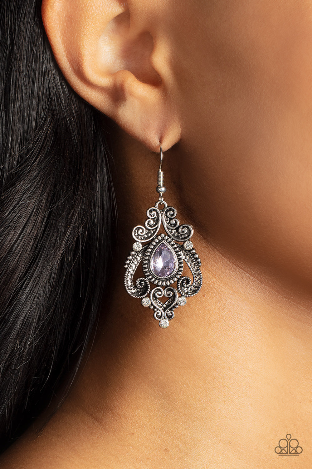 Paparazzi Palace Perfection Purple Fishhook Earrings - P5RE-PRXX-190XX