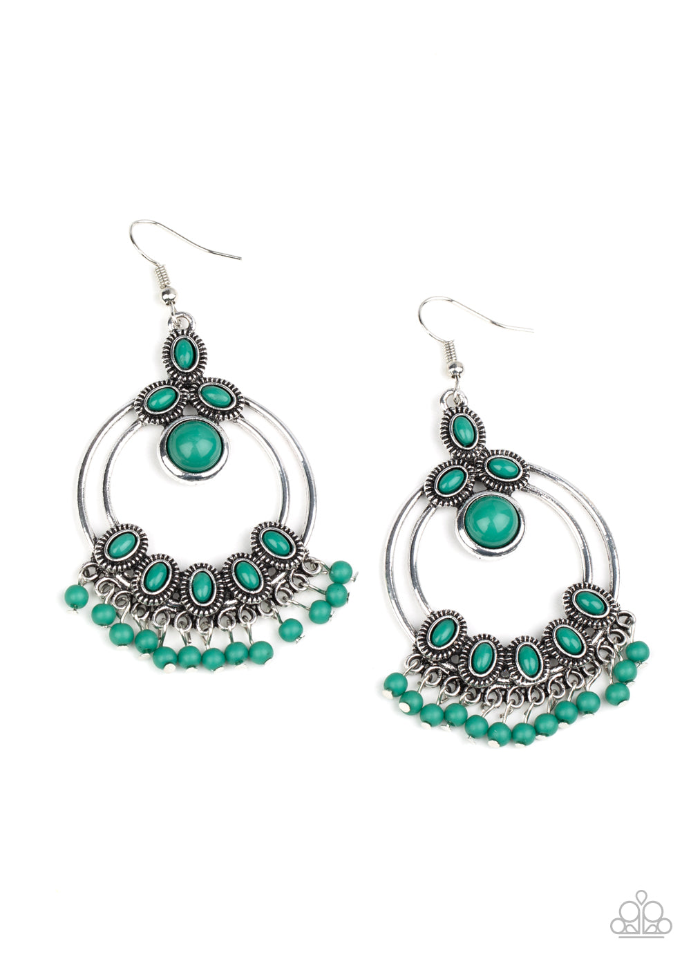 Paparazzi Palm Breeze Green Fishhook Earrings - P5WH-GRXX-205XX