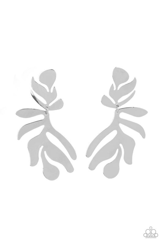 Paparazzi Palm Picnic Silver Post Earrings - P5PO-SVXX-215XX