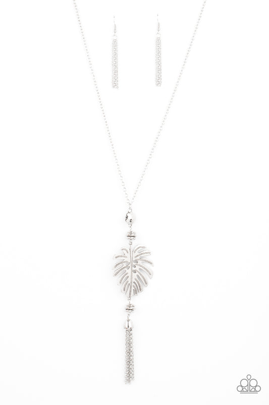 Paparazzi Palm Promenade Silver Long Necklace